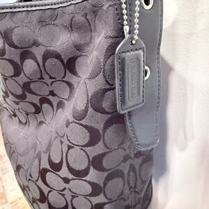 Coach Charcoal/black Signature Bleeker Shoulder Bag